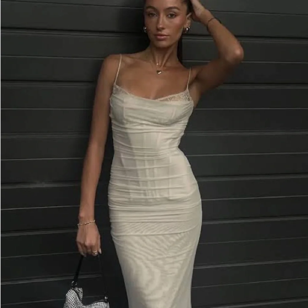 HOUSE OF CB 'Nalini' Sand Strappy Maxi Dress - Picture 6 of 8